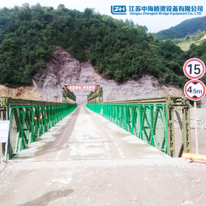 Puente Bailey personalizado, puente temporal peatonal prefabricado, puente de armadura con marco de acero